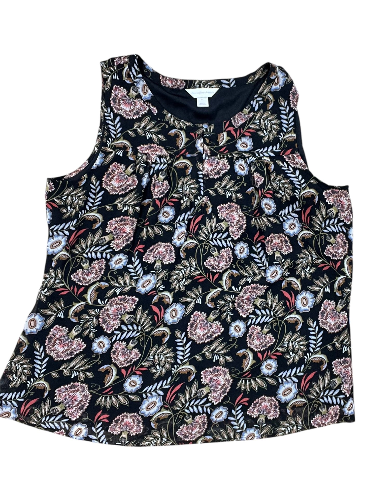 Top Sleeveless By Christopher And Banks In Black, Size:Xl