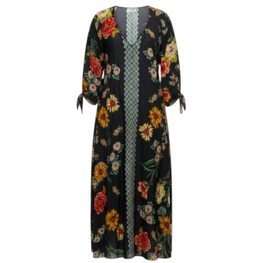 Women’s Floral Border Long Dress By Johnny Was In Floral Print, Size: 1X