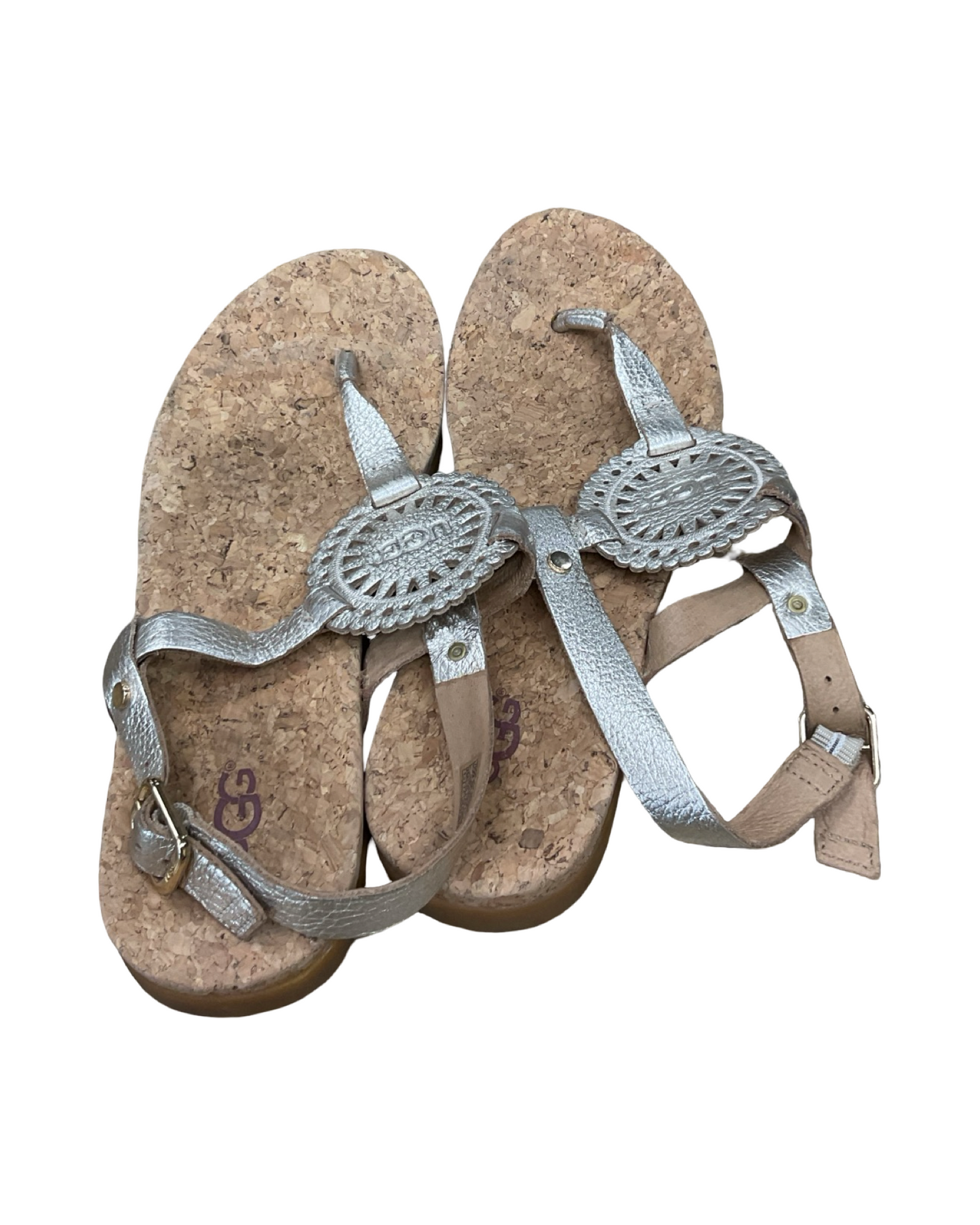 Sandals Designer By Ugg In Gold, Size:9.5