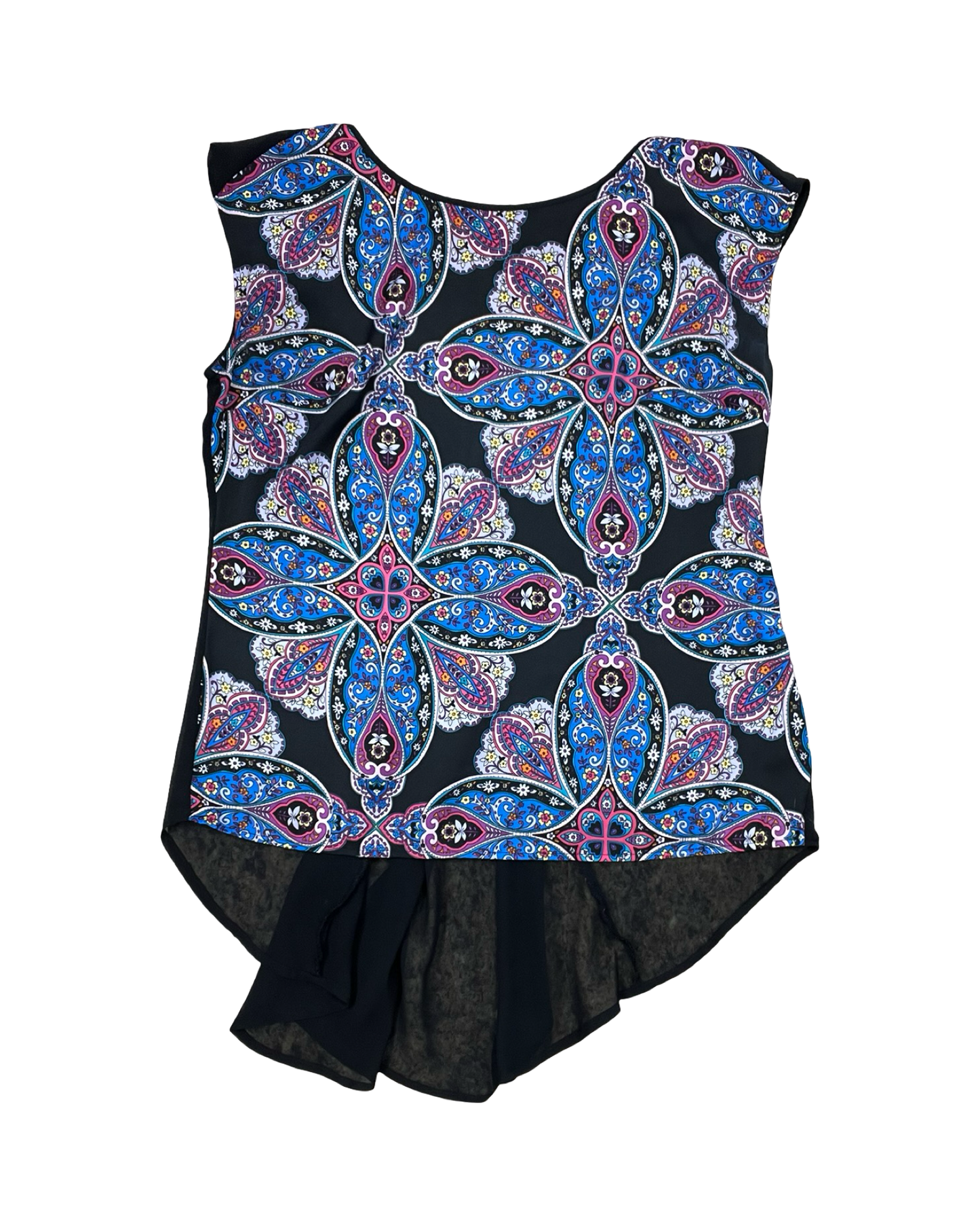 Top Sleeveless By Nicole By Nicole Miller In Black & Pink, Size:L