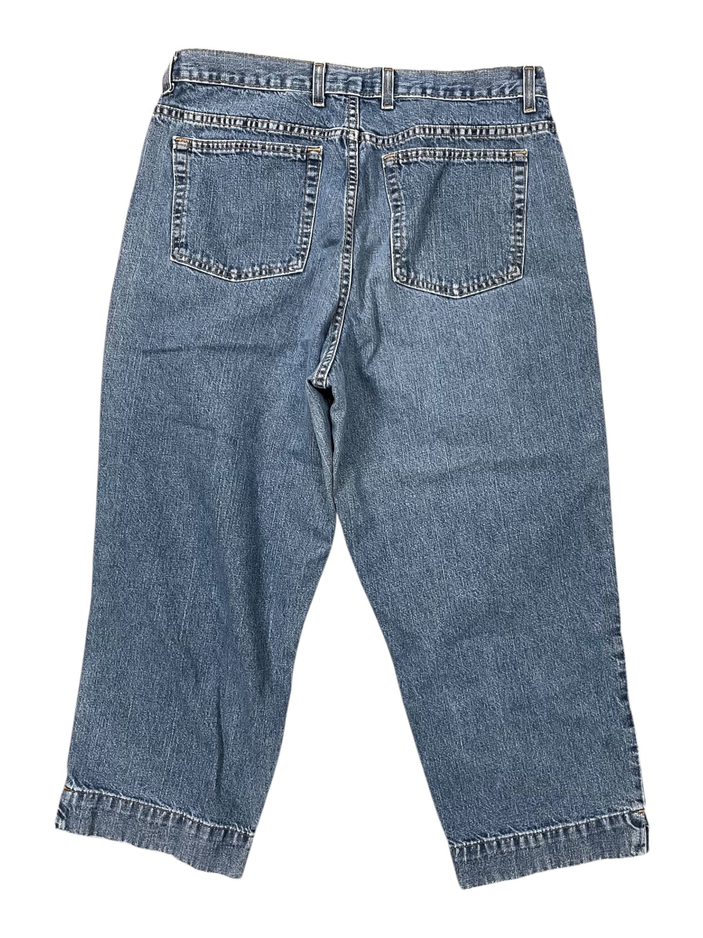 Jeans Cropped By Eddie Bauer In Blue Denim, Size:16