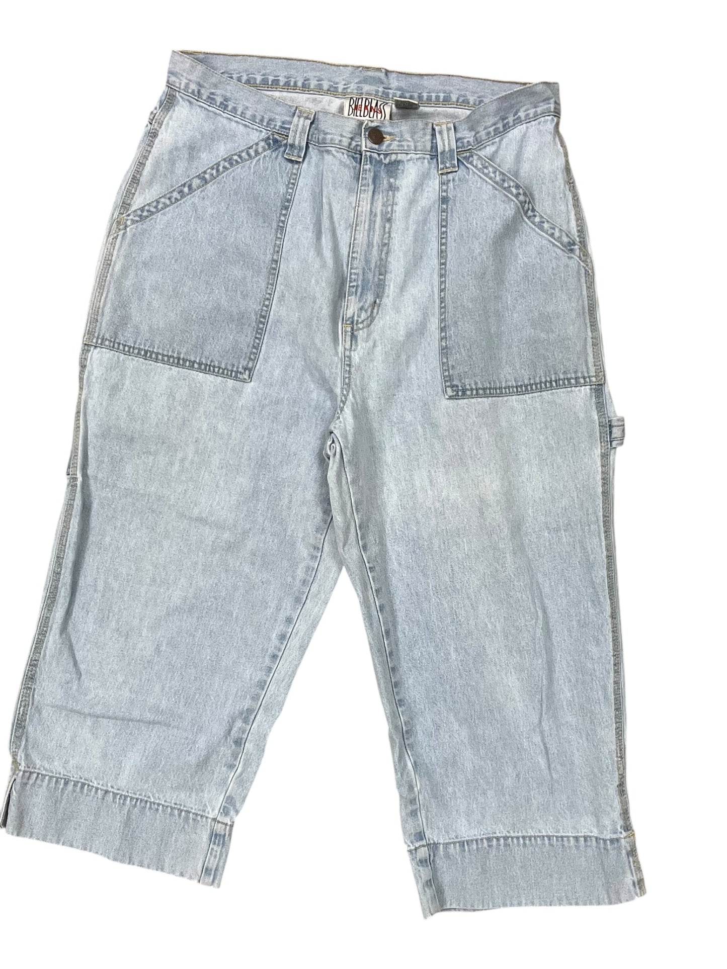 Jeans Cropped By Bill Blass In Blue Denim, Size:16