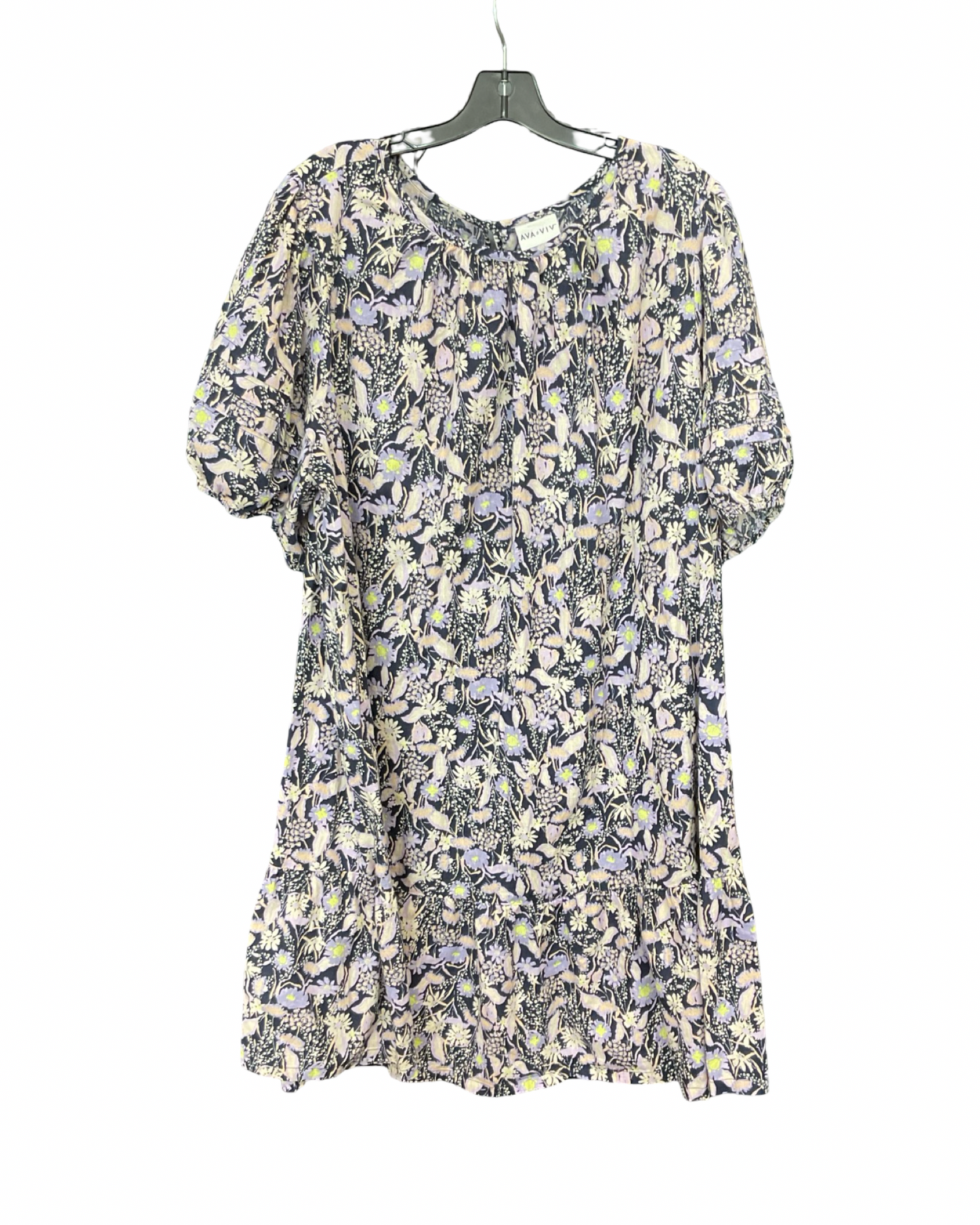 Dress Casual Short By Ava & Viv In Blue & Purple, Size:2X