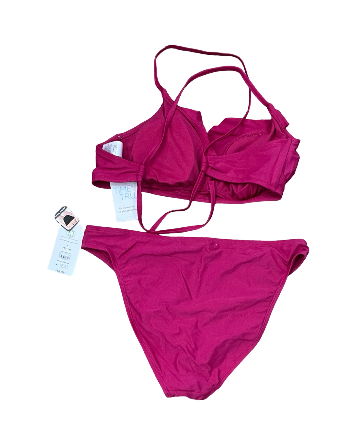 Swimsuit 2Pc By Time And Tru In Pink, Size:L
