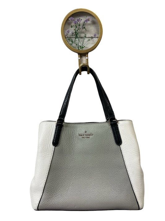 Handbag Designer By Kate Spade In Grey & White, Size:Small