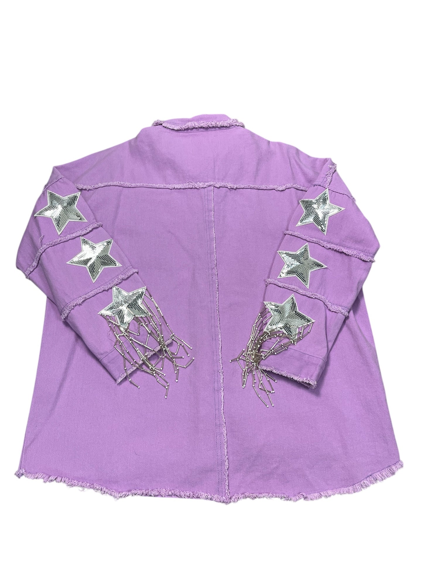 Jacket Denim By Fantastic Fawn In Purple Denim, Size:M