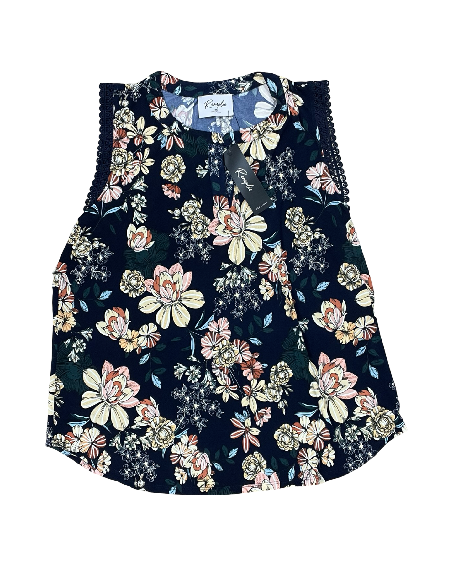 Top Sleeveless By Clothes Mentor In Navy, Size:3X
