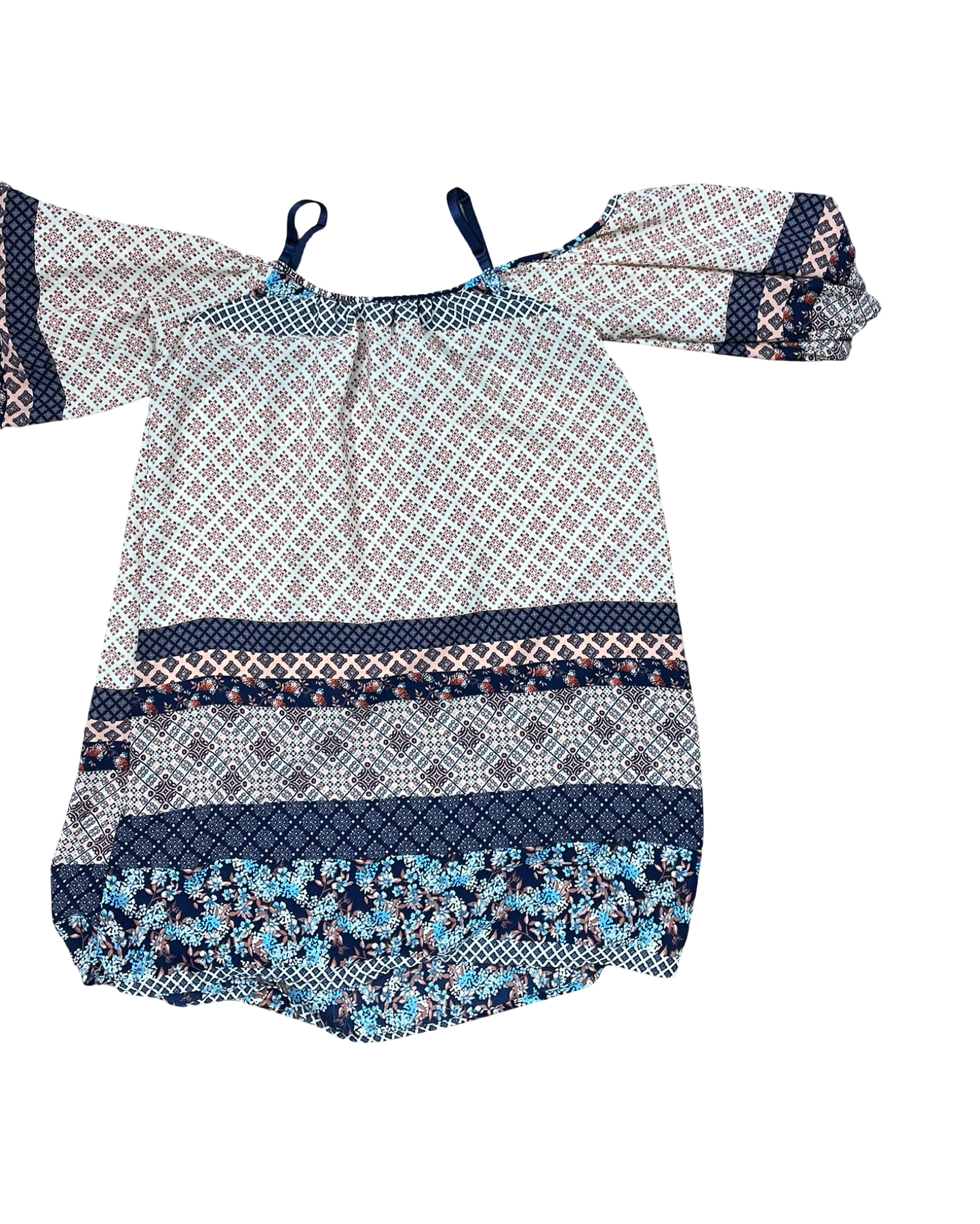 Tunic 3/4 Sleeve By Bailey Blue In Blue & Red & White, Size:S