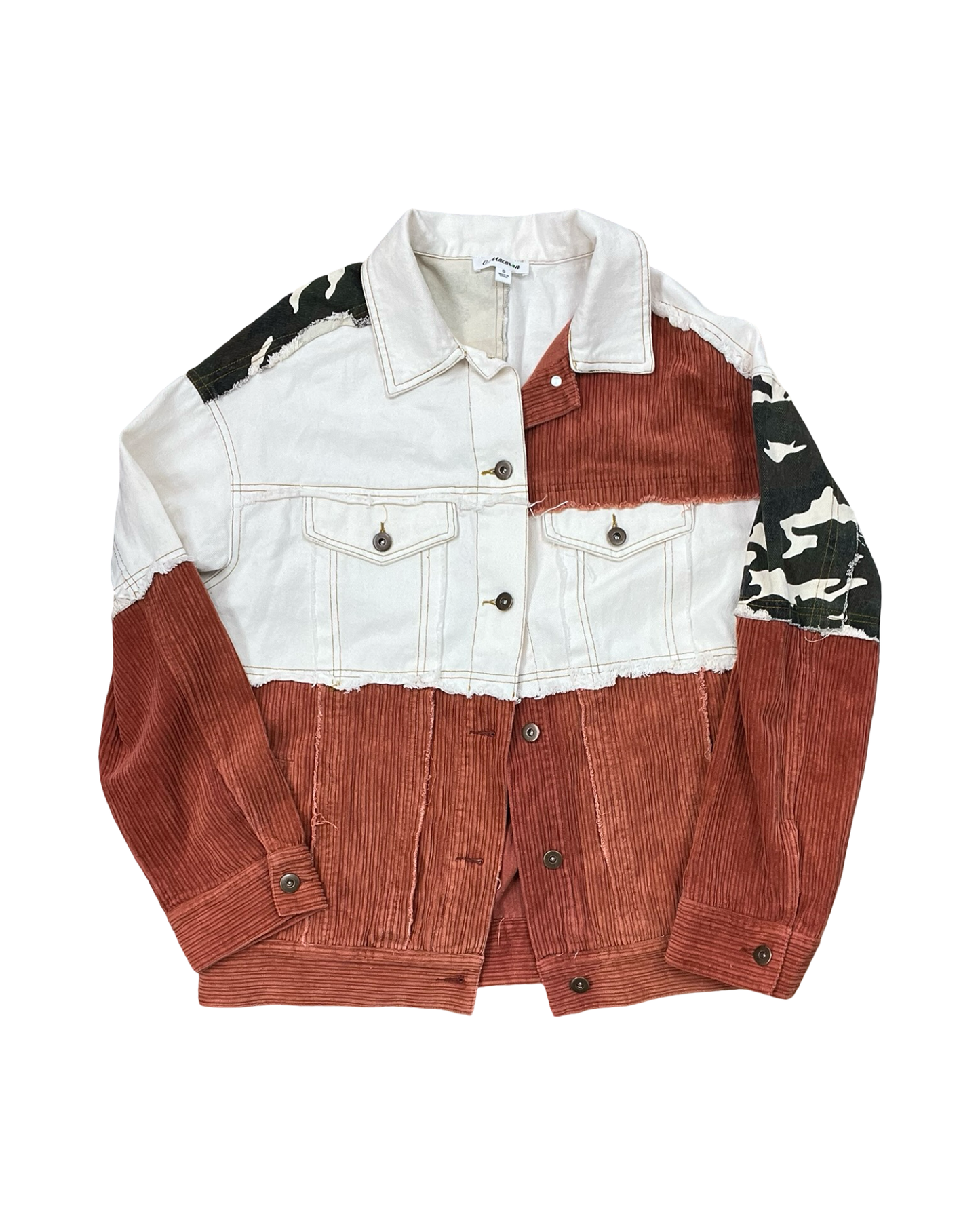 Jacket Shirt By Clothes Mentor In Cream & Red, Size:S