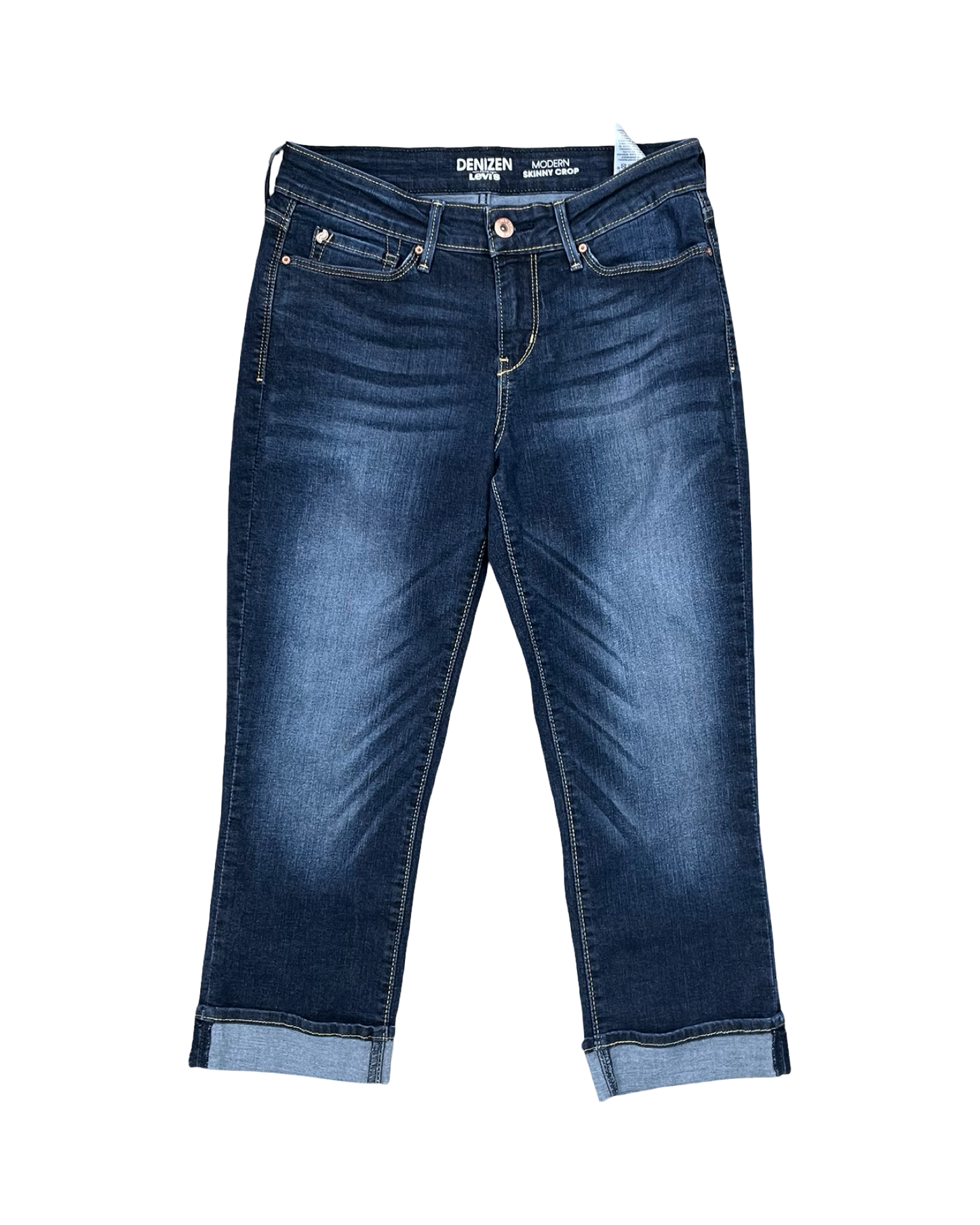 Jeans Cropped By Levis In Blue Denim, Size:4