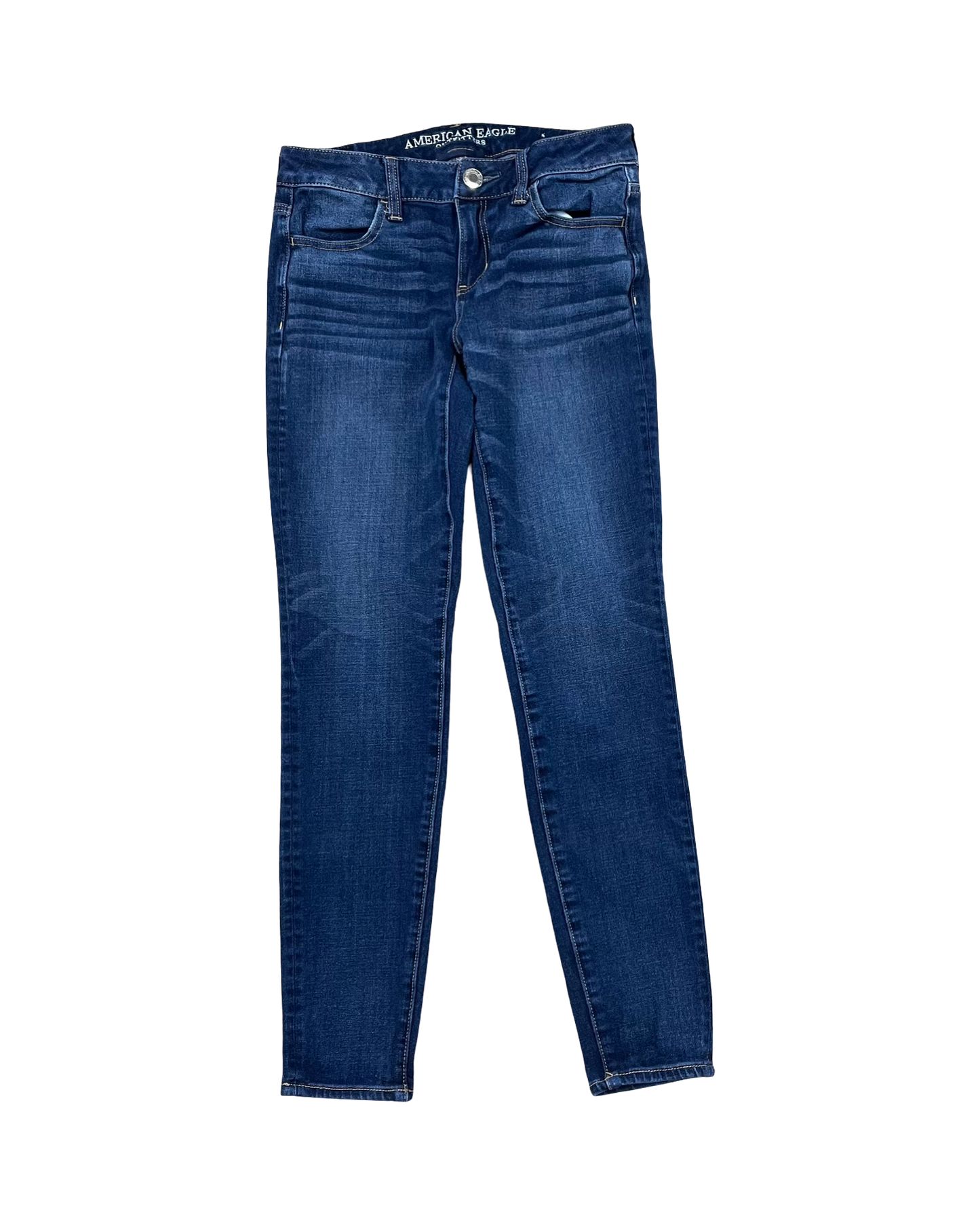 Jeans Skinny By American Eagle In Blue Denim, Size:4