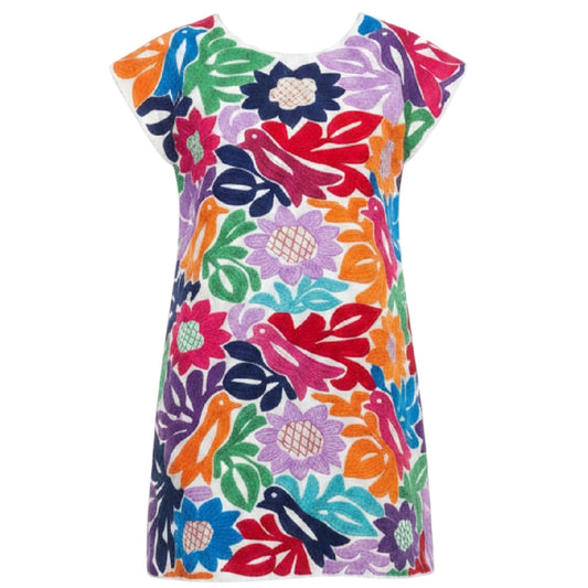 Maya Embroidered Dress Casual Short By J.marie In Multi-colored, Size: M