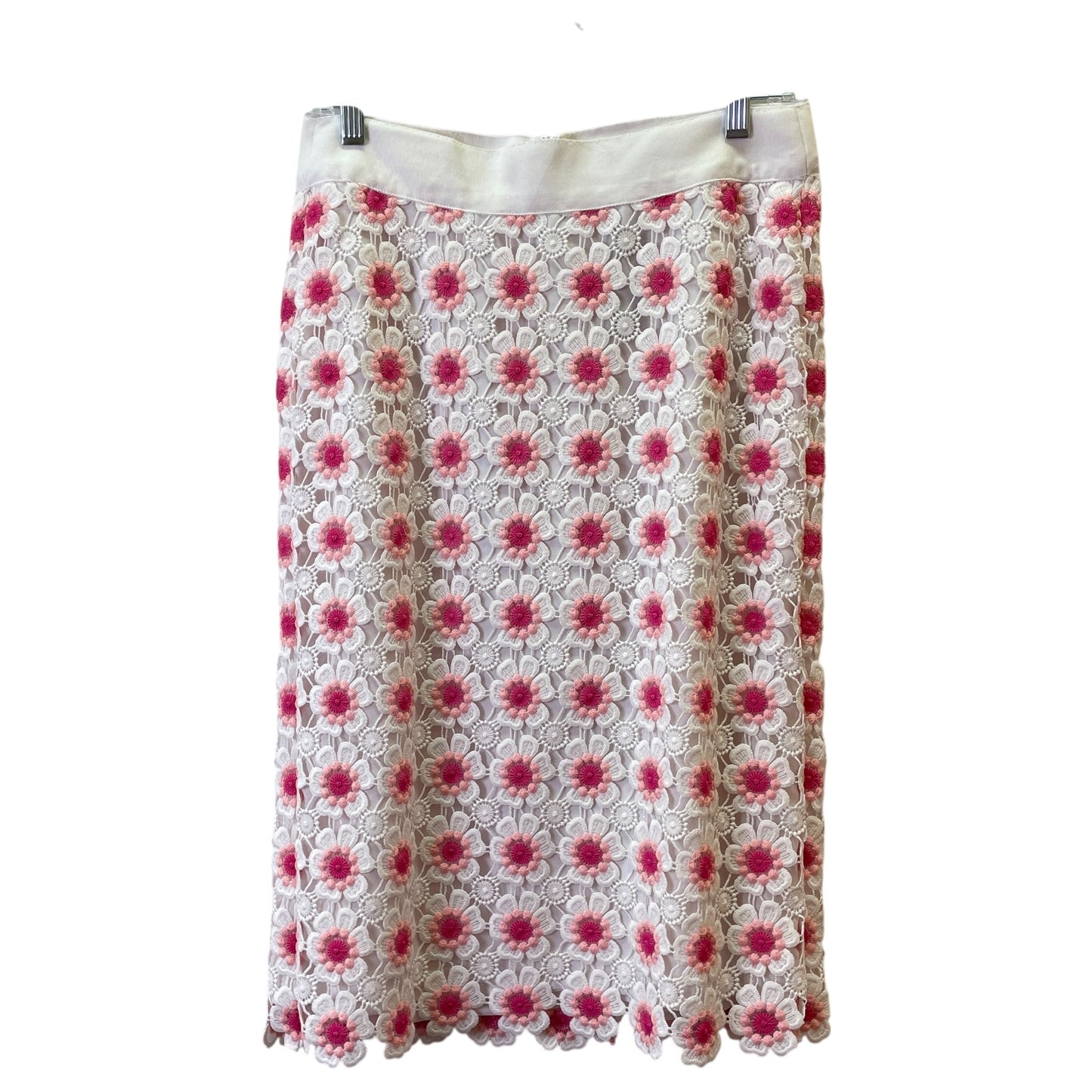 Skirt Midi By J. Crew In Pink & White, Size:4