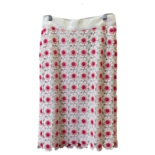 Skirt Midi By J. Crew In Pink & White, Size:4