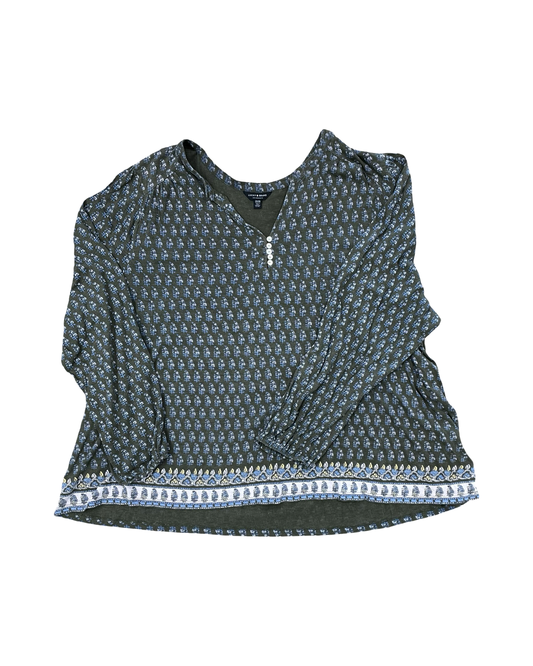 Top Ls By Lucky Brand In Green, Size:2X