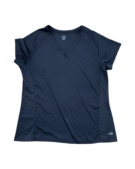 Athletic Top Ss By Champion In Black, Size:Xl