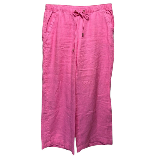 Brawley Linen Crop Pants Designer By Lilly Pulitzer In Pink, Size: M