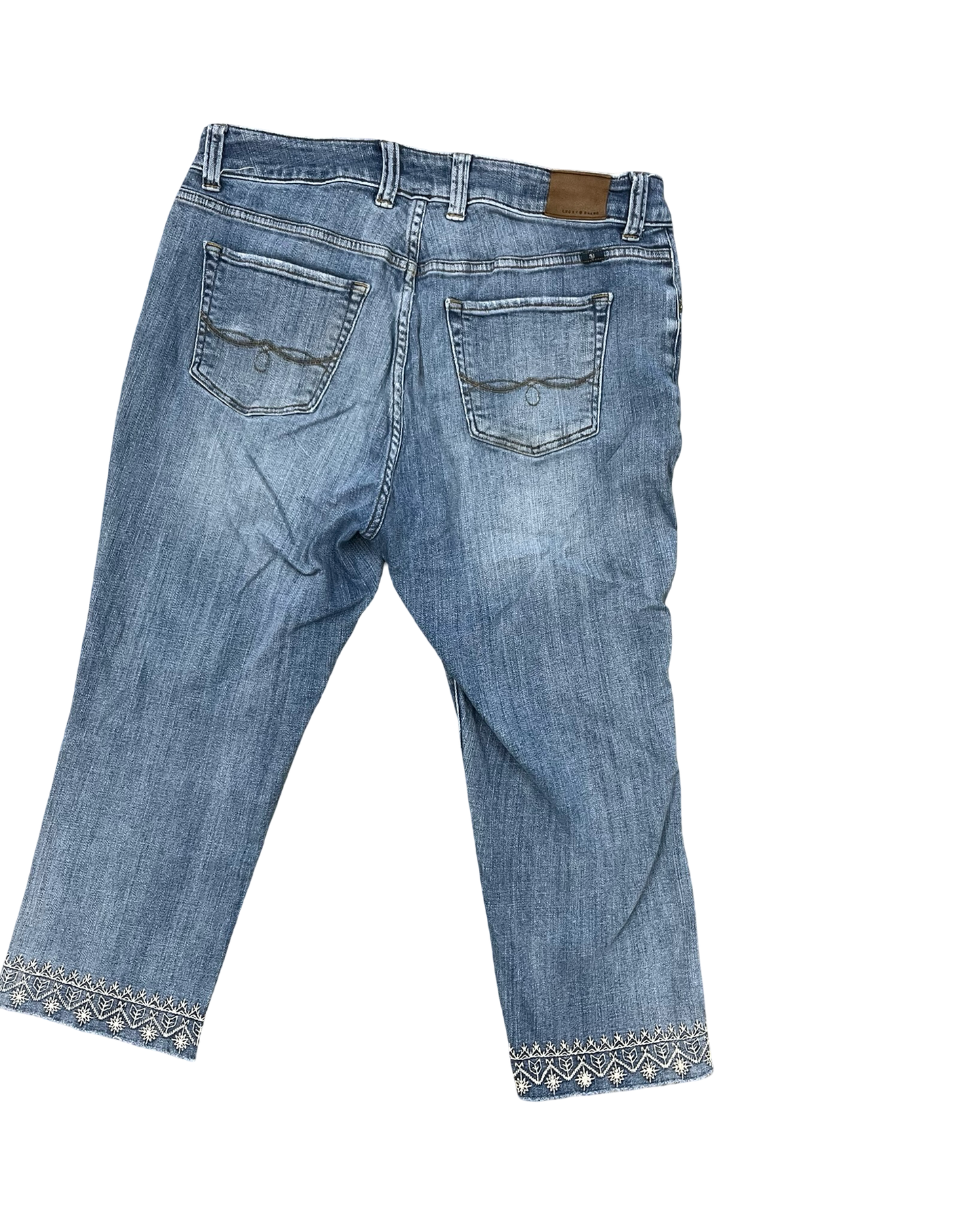 Jeans Cropped By Lucky Brand In Blue Denim, Size:16
