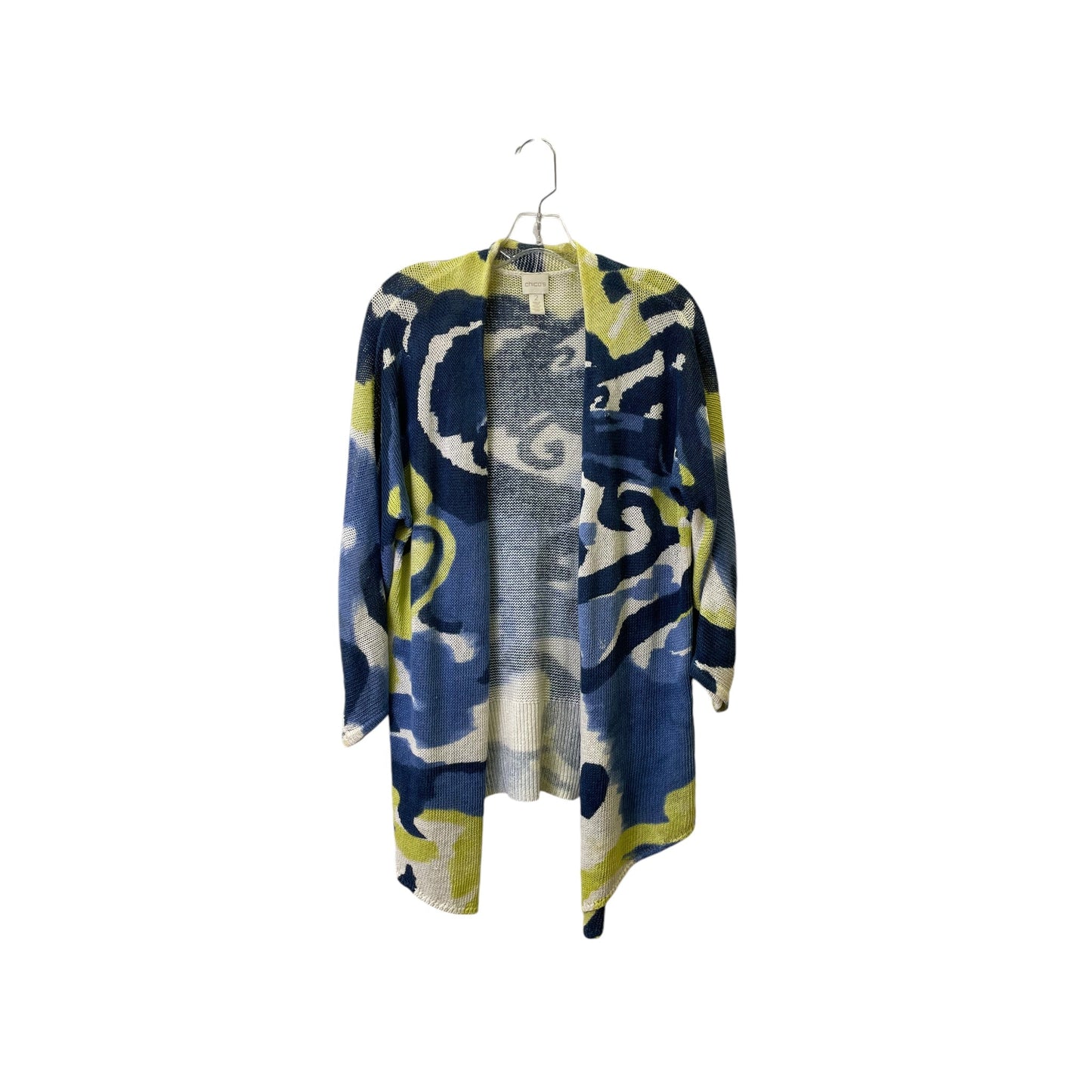 Cardigan By Chicos In Blue & Yellow, Size:L