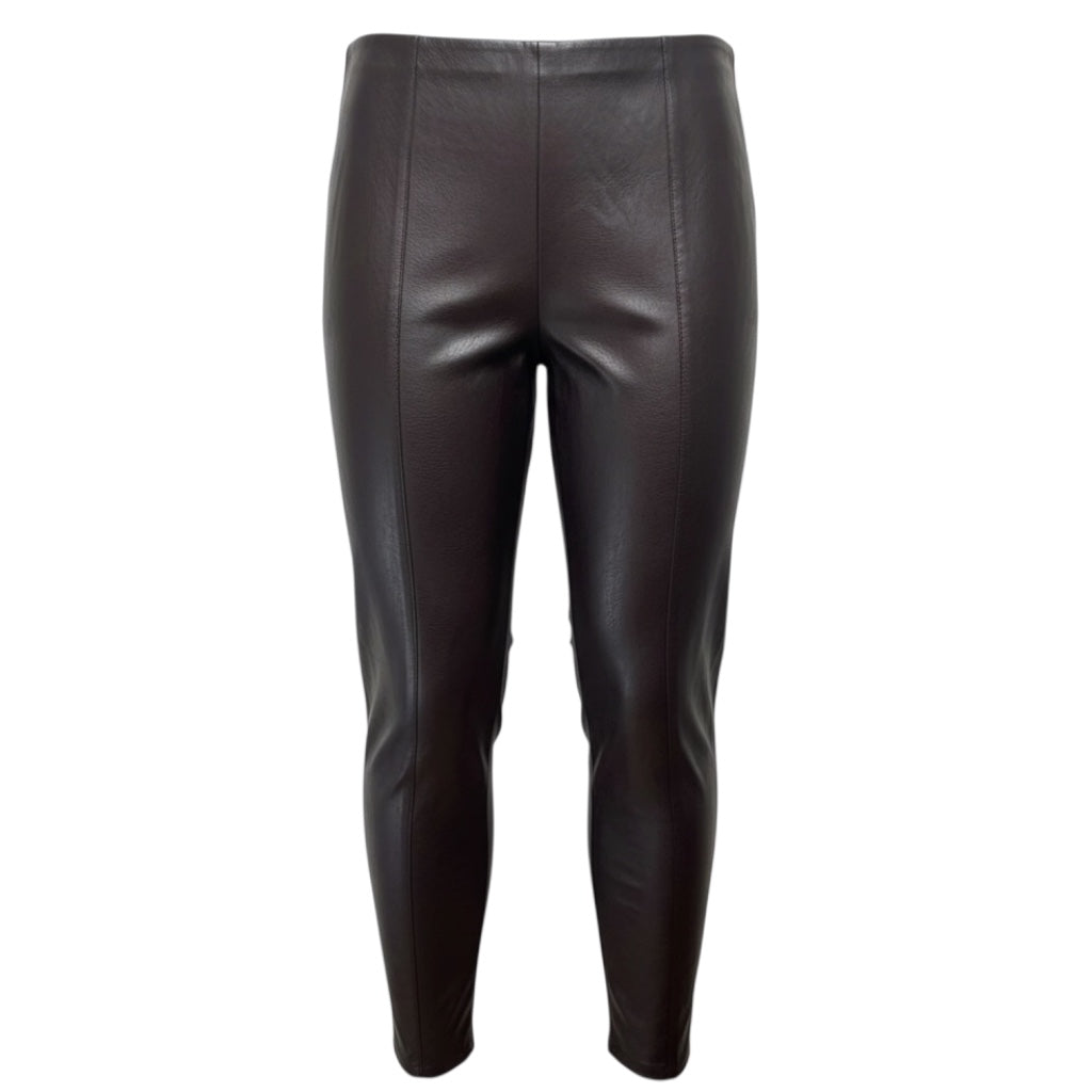 Faux Leather Pants Leggings By Lysse In Brown, Size: M