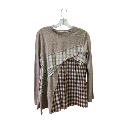 Top Ls By Easel In Taupe, Size:M