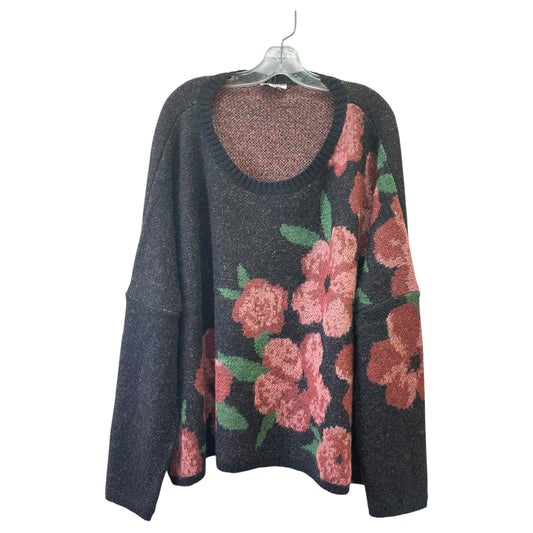 Sweater By Andree By Unit In Black & Red, Size:2X