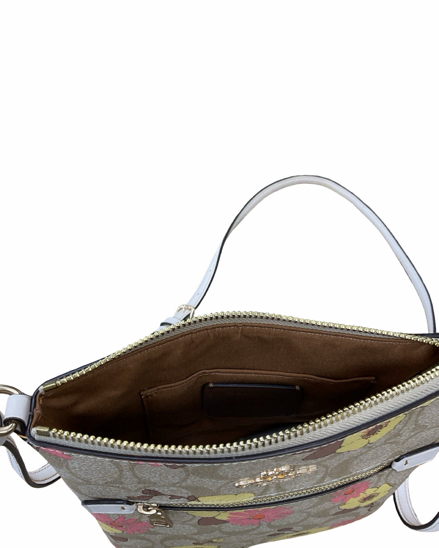 Crossbody Designer By Coach In Tan, Size:Small