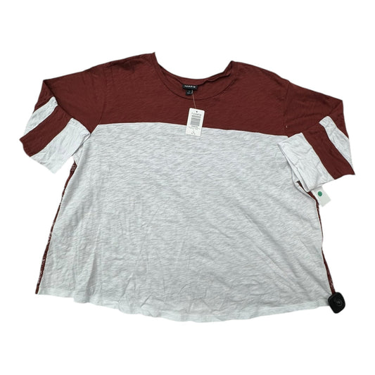 Top 3/4 Sleeve By Torrid In Red & White, Size:1X