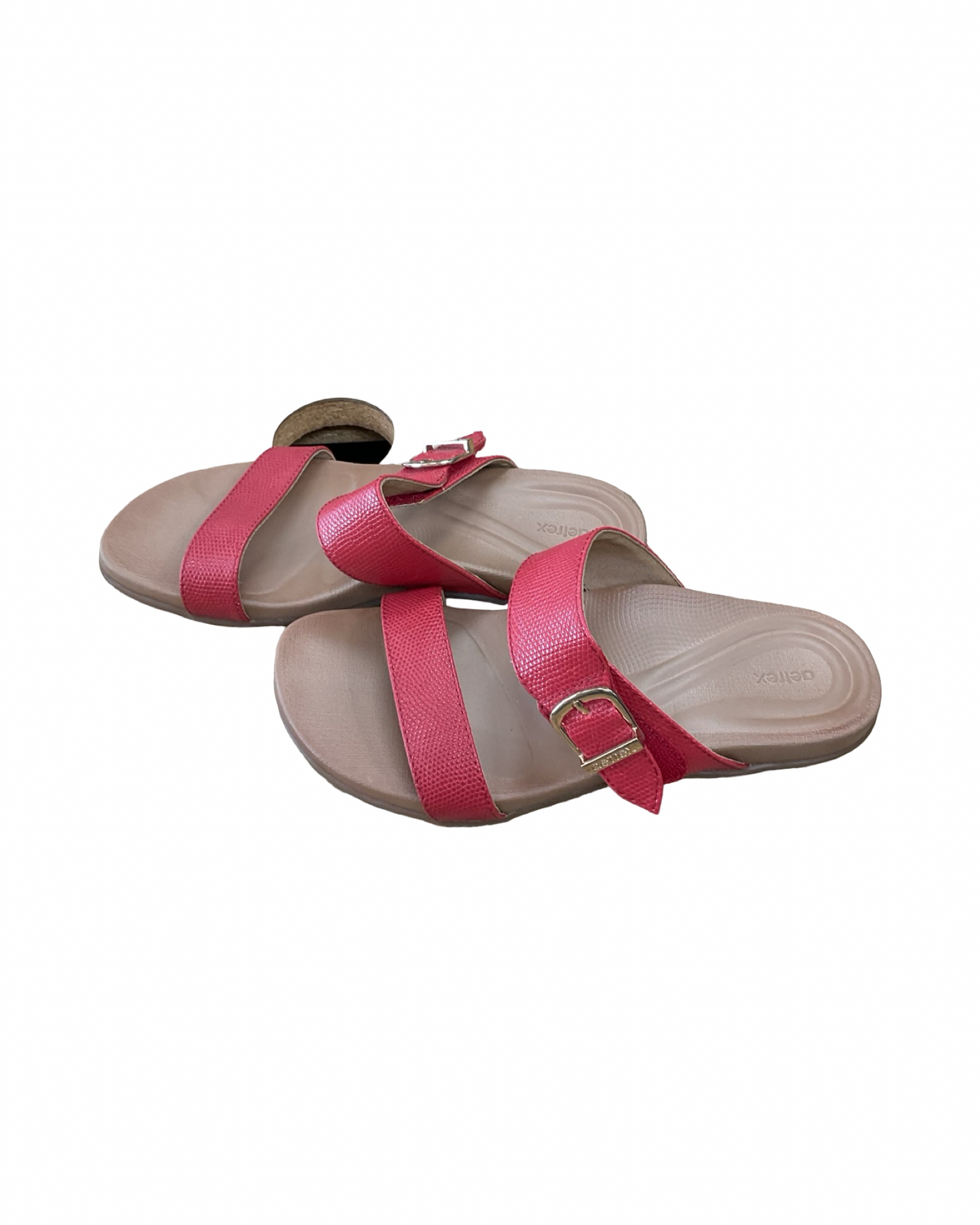 Sandals Flats By Aetrex In Red, Size:6.5