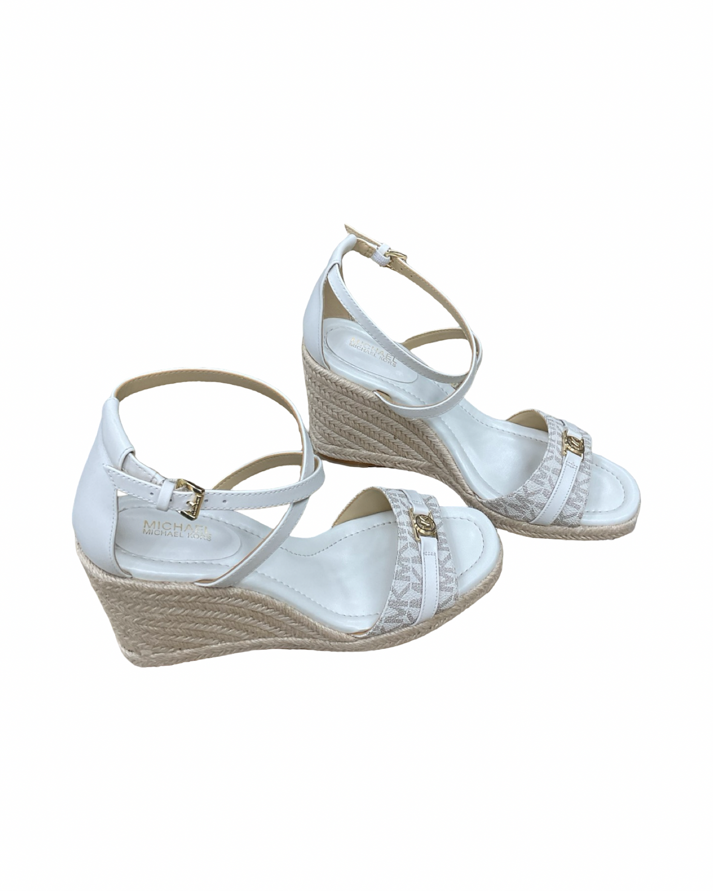 Sandals Heels Wedge By Michael By Michael Kors In Cream, Size:7.5