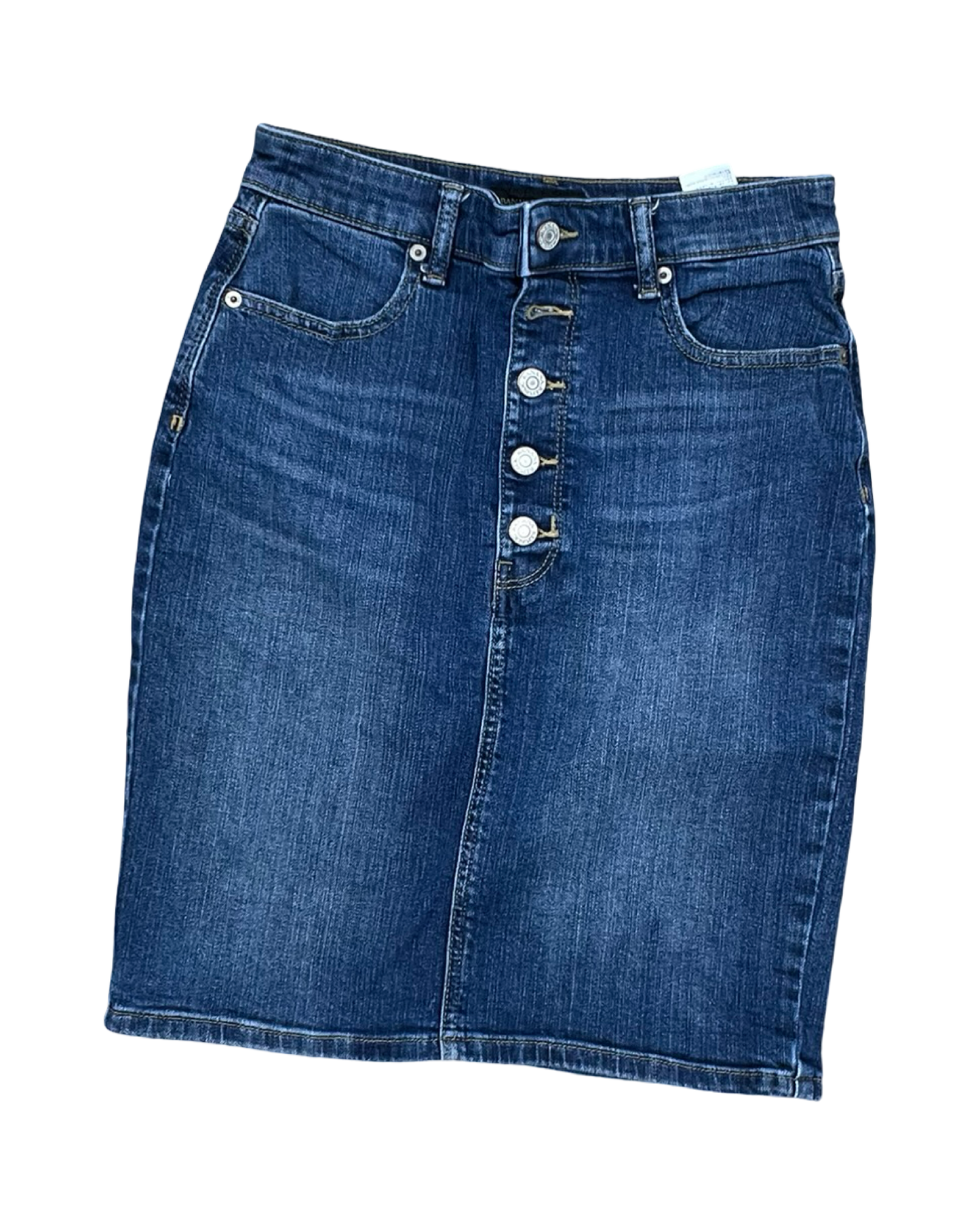 Skirt Midi By Banana Republic In Blue Denim, Size:2