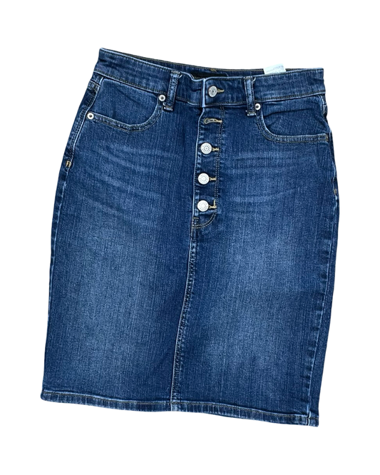 Skirt Midi By Banana Republic In Blue Denim, Size:2