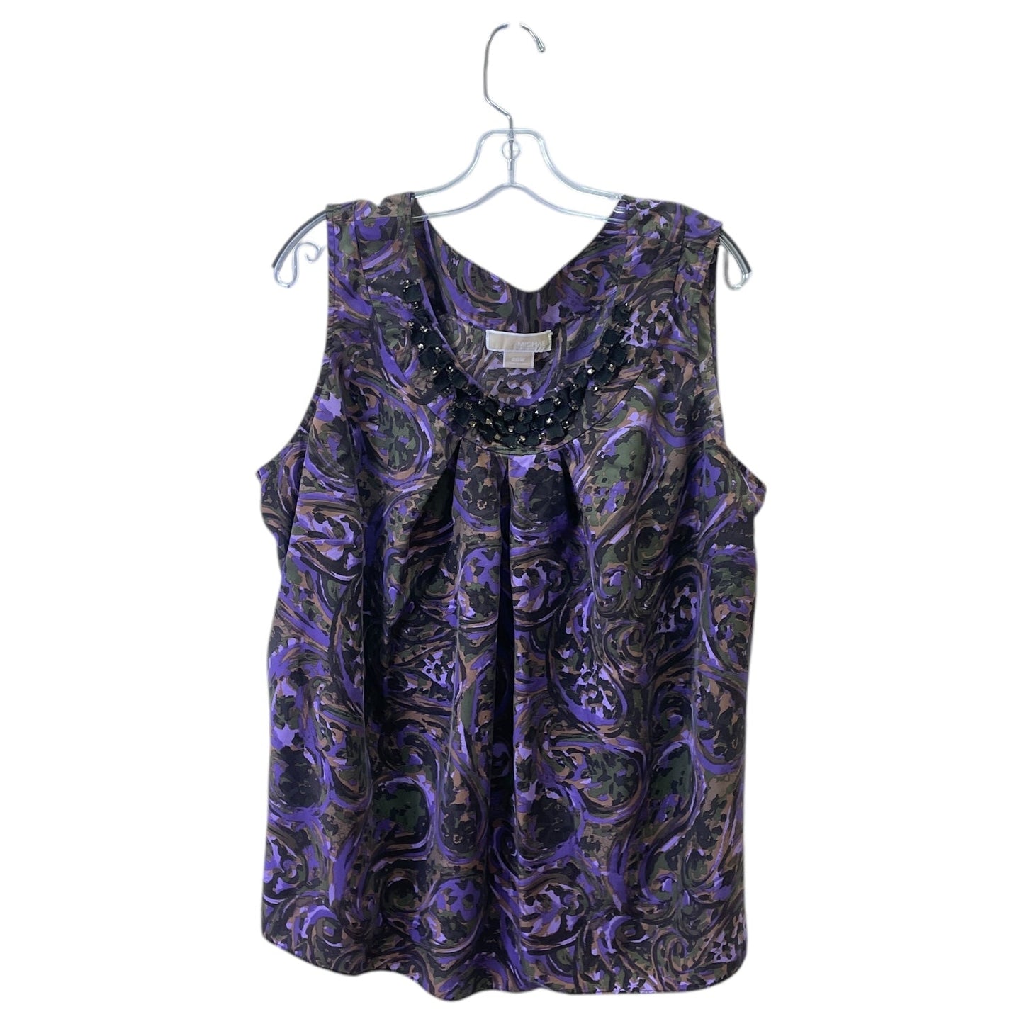 Top Sleeveless Designer By Michael Kors In Purple, Size:1X