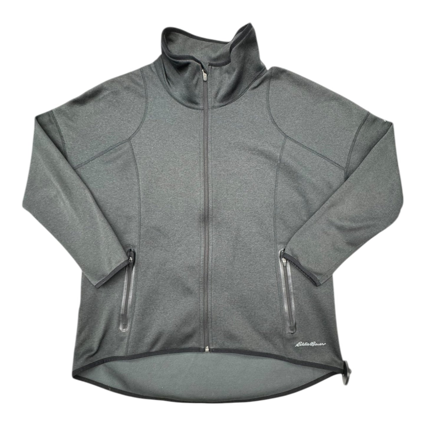 Athletic Jacket By Eddie Bauer In Black & Grey, Size:Xl
