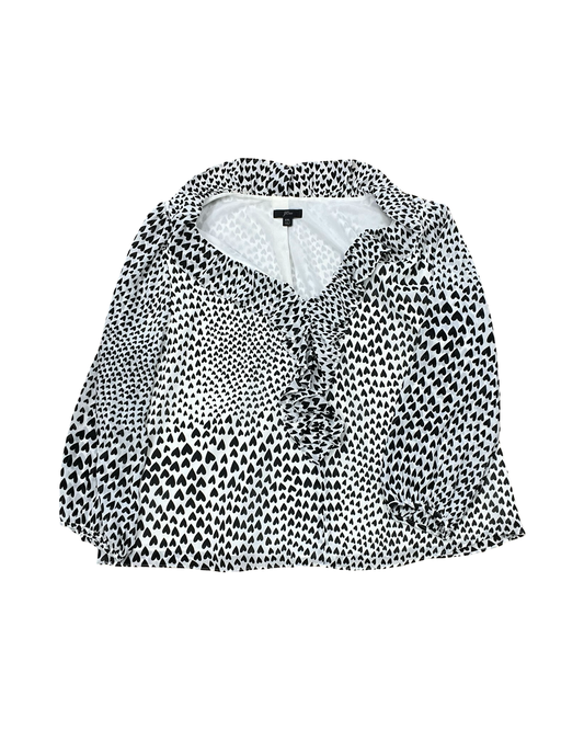 Top Ls By J. Crew In Black & White, Size:1X