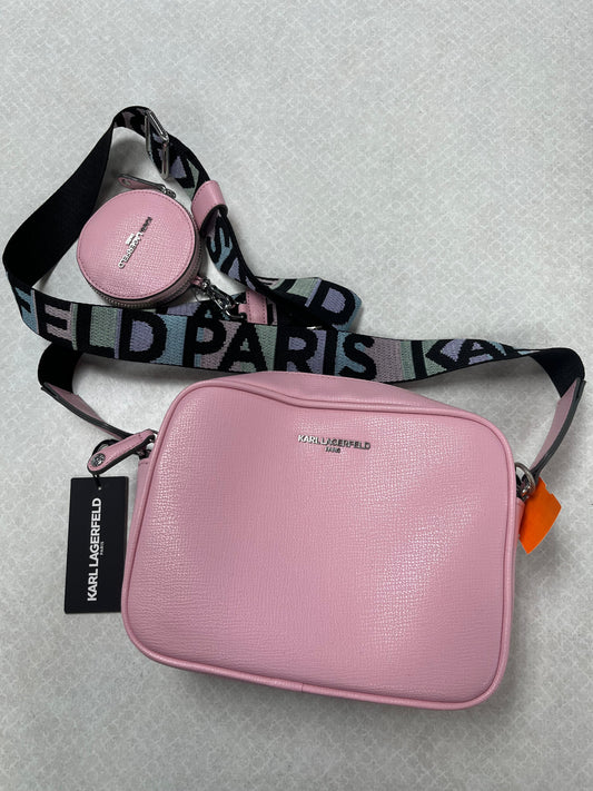 Crossbody Designer By Karl Lagerfeld In Pink, Size:Medium