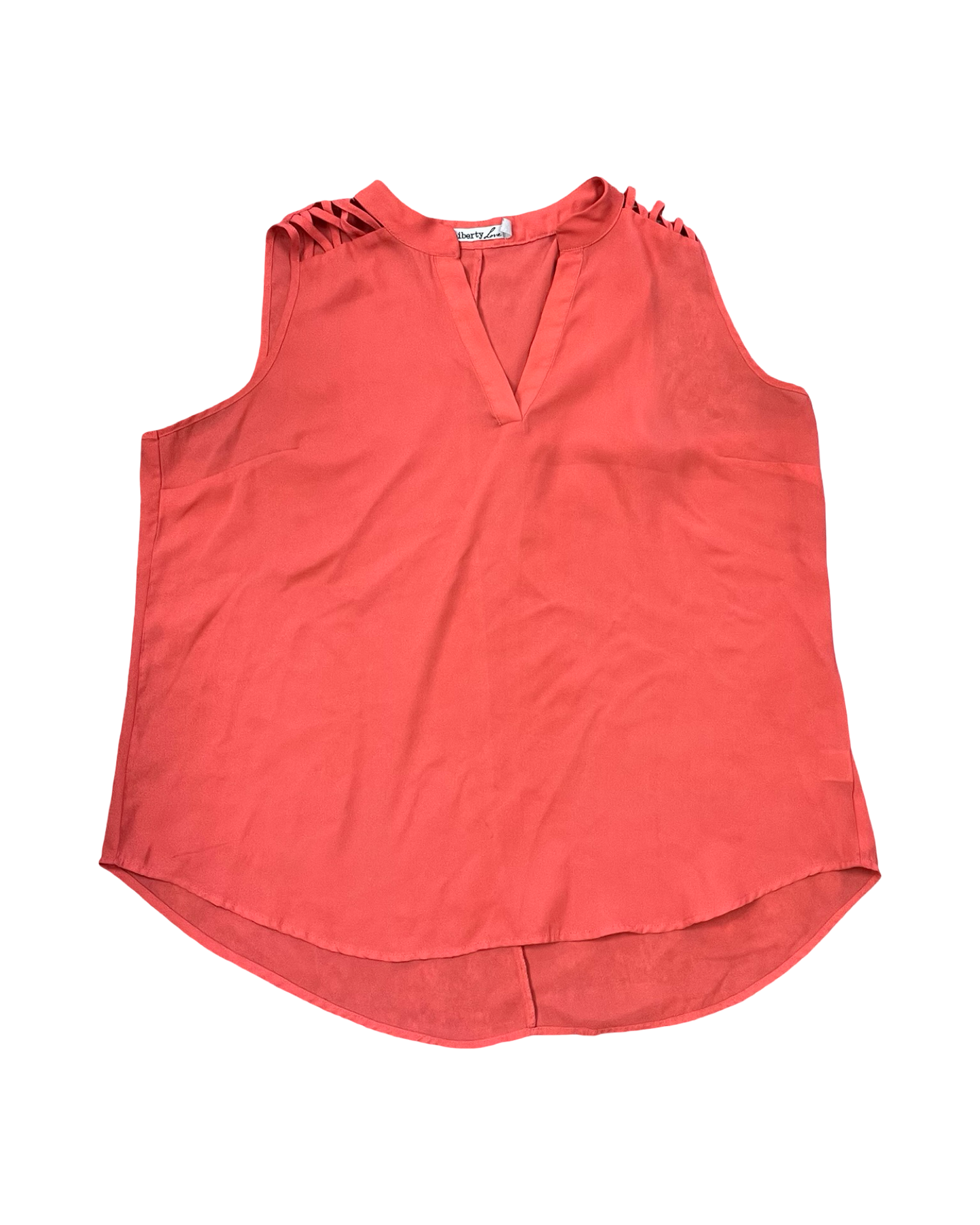 Top Sleeveless By Liberty Love In Orange, Size:2X
