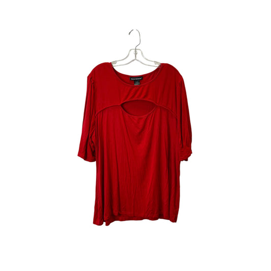 Top Sleeveless Basic By Ashley Stewart In Red, Size:2X