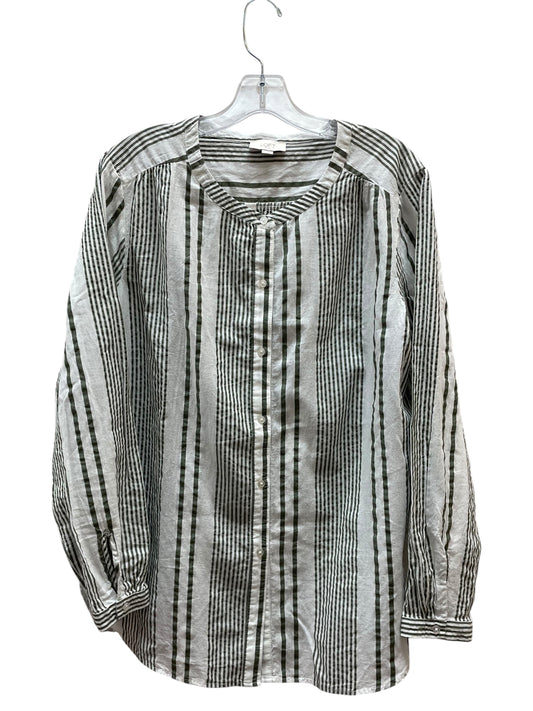 Top Ls By Loft In Green & White, Size:L