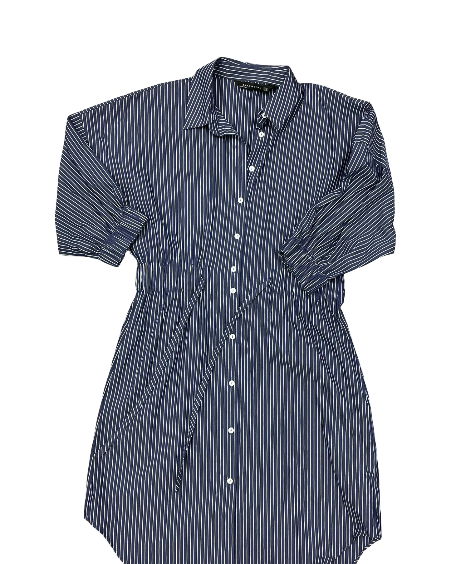 Dress Work By Zara Women In Blue & White, Size:M