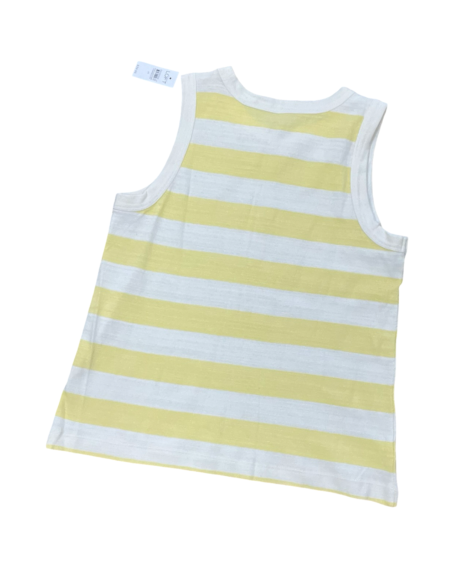 Top Sleeveless By Loft In White & Yellow, Size:M