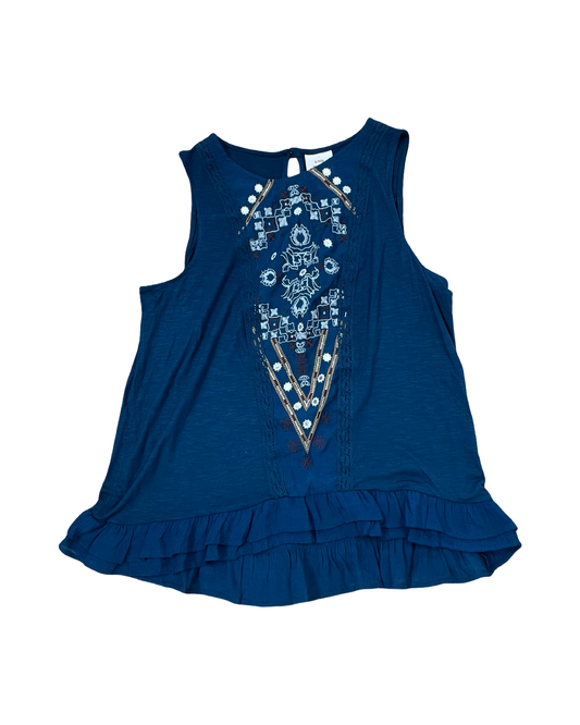 Top Sleeveless By Knox Rose In Teal, Size:M