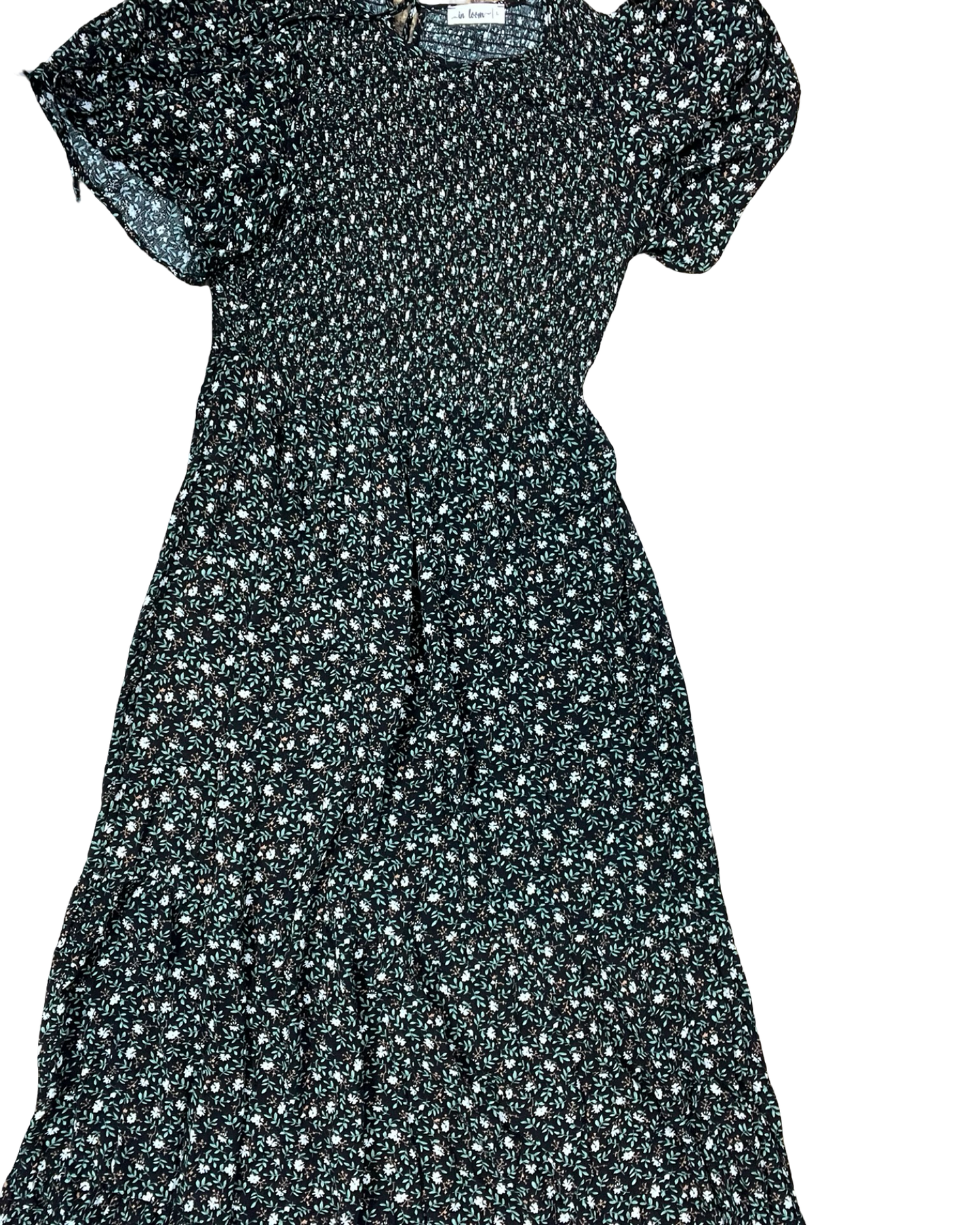 Dress Casual Maxi By In Loom In Black & Green, Size:L