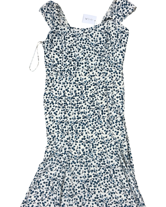 Dress Casual Maxi By Jessica Simpson In Blue & Cream, Size:L