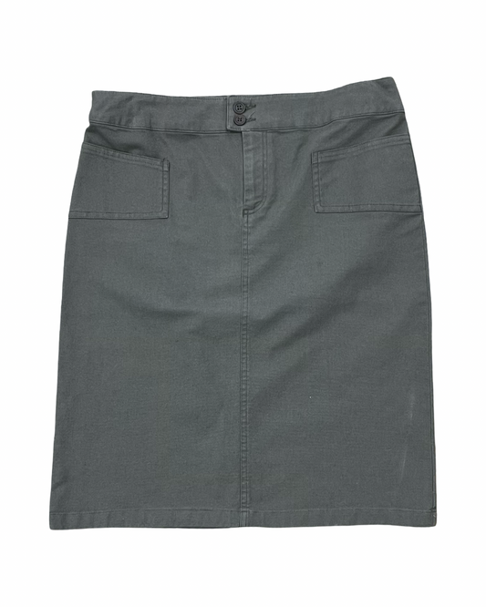 Skirt Midi By Tribal In Green Denim, Size:M