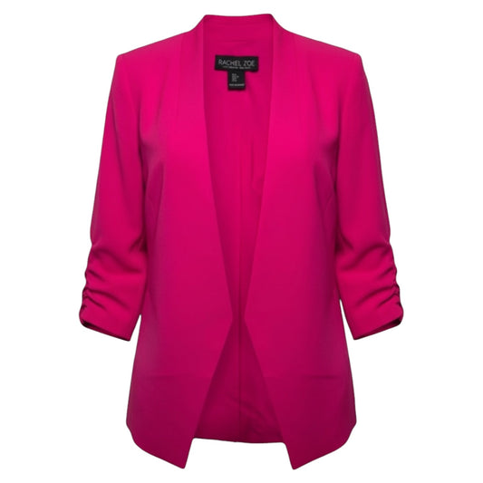 Ruched Sleeve Open Front Blazer By Rachel Zoe In Pink, Size: S