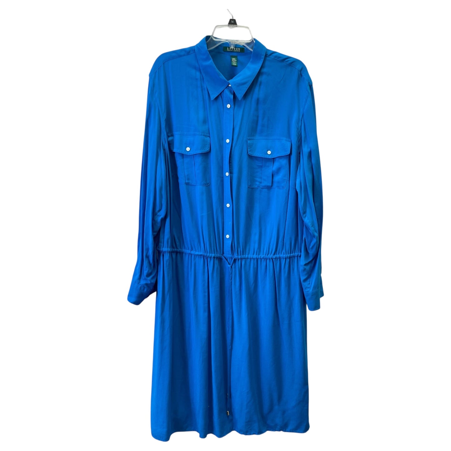Dress Casual Midi By Lauren By Ralph Lauren In Blue, Size:2X