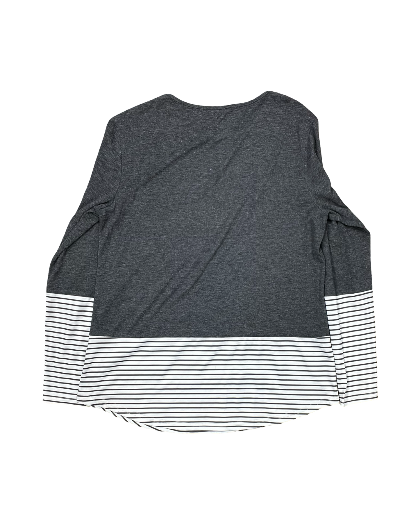 Top Ls By Clothes Mentor In Grey & White, Size:M