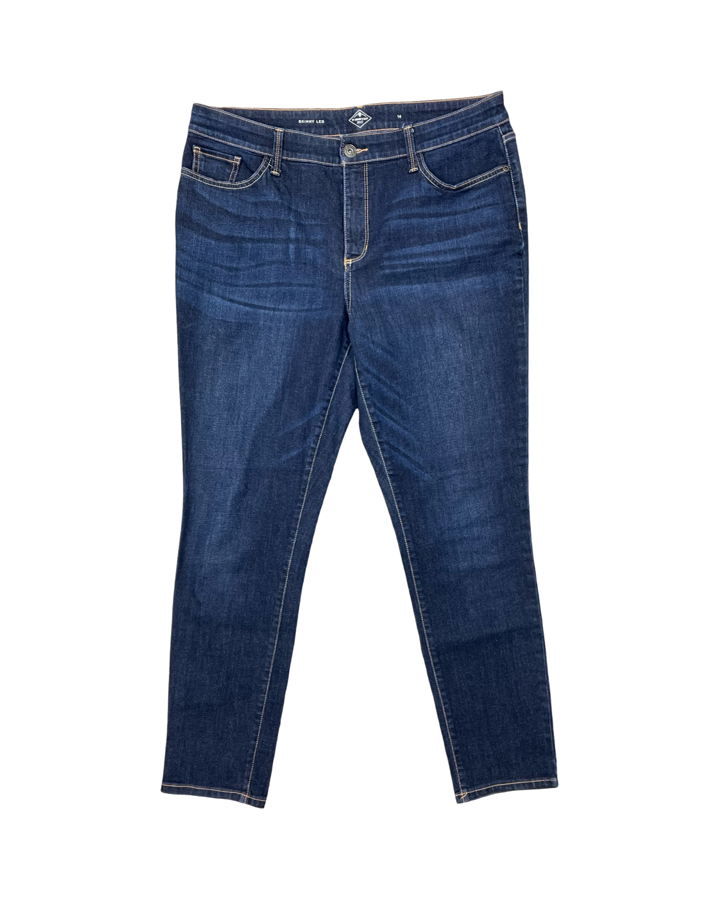 Jeans Skinny By St Johns Bay In Blue Denim, Size:14