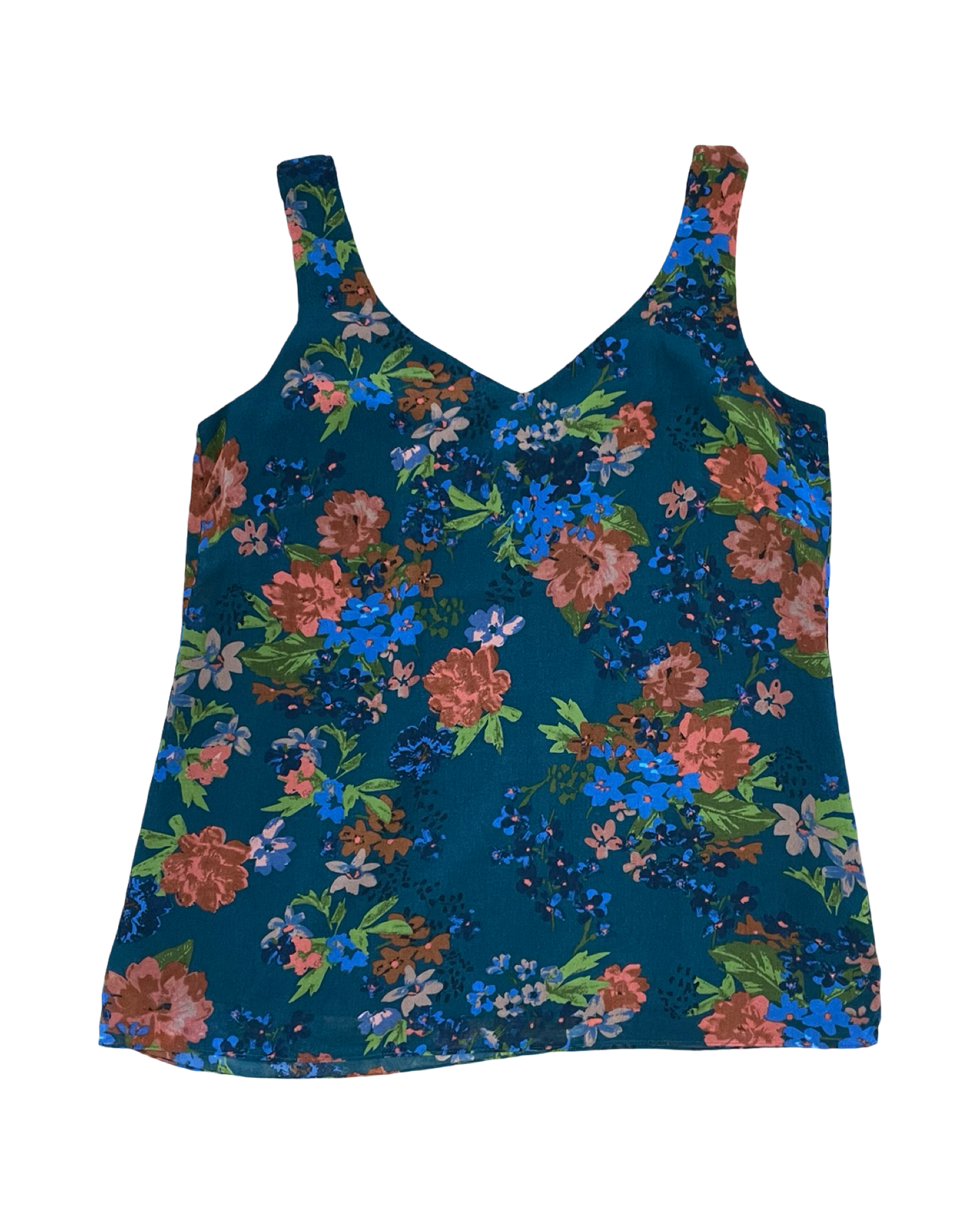 Tank Top By Cabi In Green & Orange, Size:M